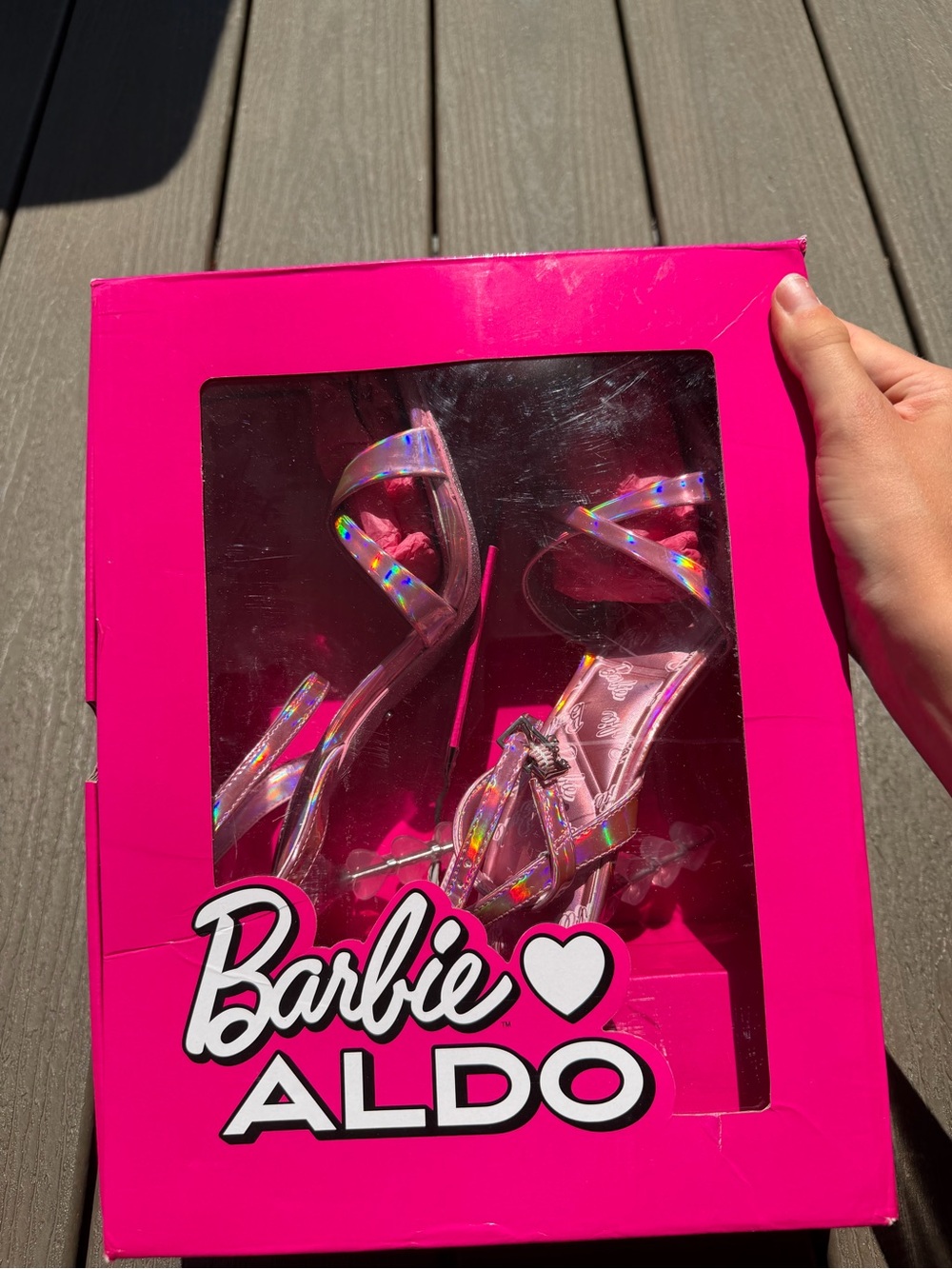 Barbie x ALDO Iridescent Pink Strappy Heels — NWT/NWOB size US 8.5